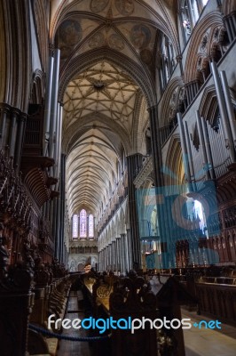 Interior View Of Salisbury Cathedral Stock Photo