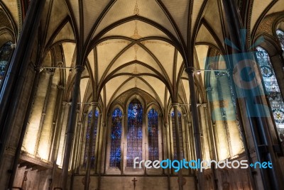 Interior View Of Salisbury Cathedral Stock Photo