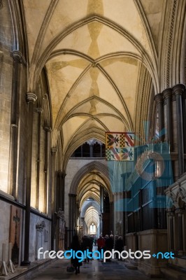 Interior View Of Salisbury Cathedral Stock Photo