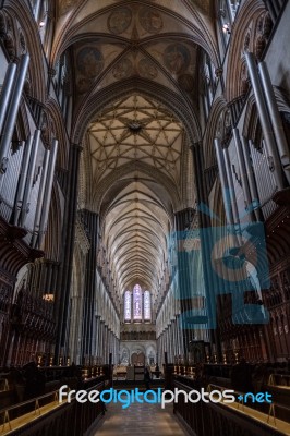 Interior View Of Salisbury Cathedral Stock Photo