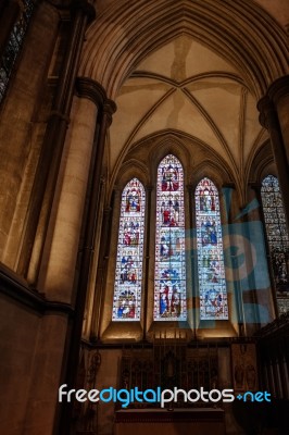 Interior View Of Salisbury Cathedral Stock Photo