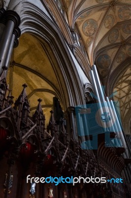 Interior View Of Salisbury Cathedral Stock Photo