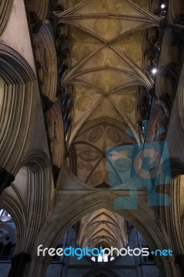 Interior View Of Salisbury Cathedral Stock Photo