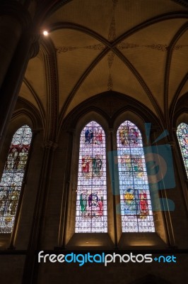 Interior View Of Salisbury Cathedral Stock Photo