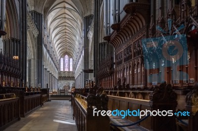 Interior View Of Salisbury Cathedral Stock Photo