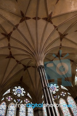 Interior View Of Salisbury Cathedral Stock Photo