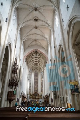 Interior View Of St James Church In Rothenburg Stock Photo