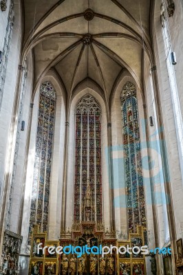 Interior View Of St James Church In Rothenburg Stock Photo