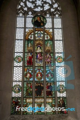 Interior View Of St James Church In Rothenburg Stock Photo