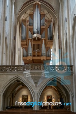 Interior View Of St James Church In Rothenburg Stock Photo