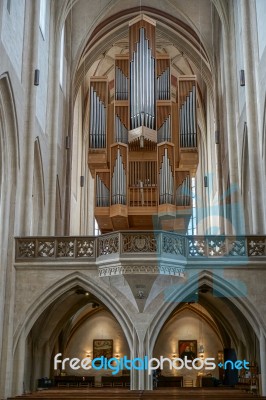 Interior View Of St James Church In Rothenburg Stock Photo