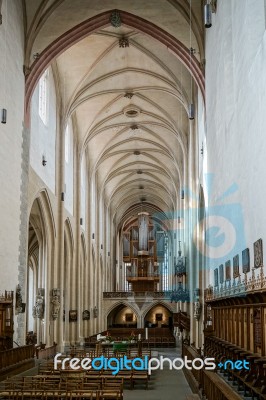 Interior View Of St James Church In Rothenburg Stock Photo