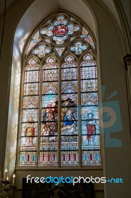 Interior View Of St. Salvator's Cathedral In Bruges West Flander… Stock Photo