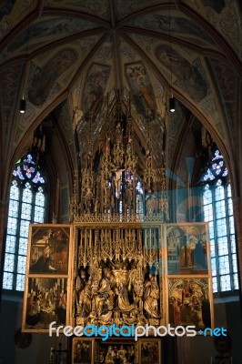 Interior View Of St. Wolfgang Parish And Pilgrimage Church Stock Photo