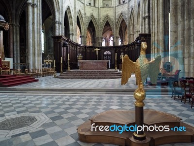 Interior View Of The Altar And Lecturn In The Cathedral Of St An… Stock Photo