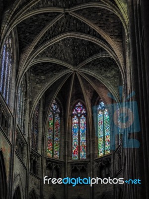 Interior View Of The Cathedral Of St Andrew In Bordeaux Stock Photo