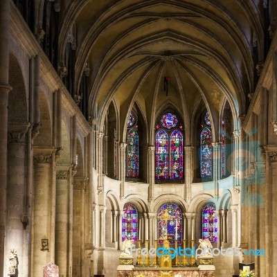 Interior View Of The Cathedral Of St Jean In Besancon Stock Photo