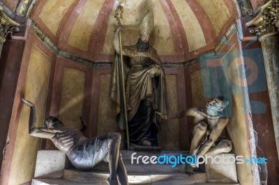 Interior View Of The Cathedral Of The Incarnation In Malaga Stock Photo