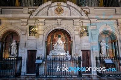 Interior View Of The Cathedral Of The Incarnation In Malaga Stock Photo