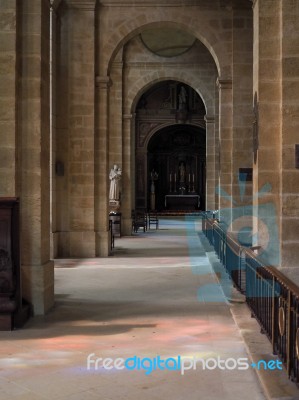 Interior View Of The Church Of Notre Dame In Bordeaux Stock Photo