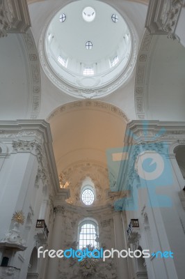 Interior View Of The Collegiate Church In Salzburg Stock Photo