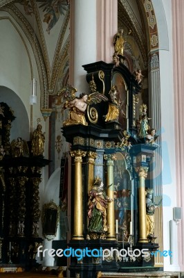 Interior View Of The Collegiate Church Of St Michael In Mondsee Stock Photo