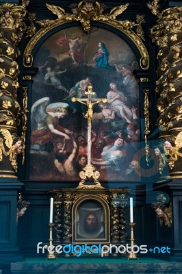 Interior View Of The Collegiate Church Of St Michael In Mondsee Stock Photo