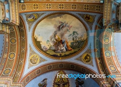 Interior View Of The Parish Church In Ortisei Stock Photo