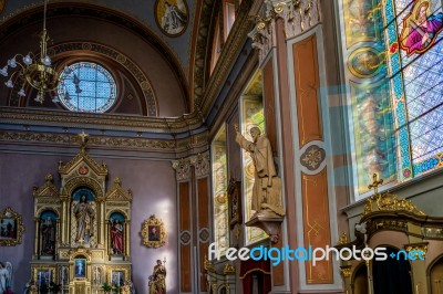 Interior View Of The Parish Church In Ortisei Stock Photo