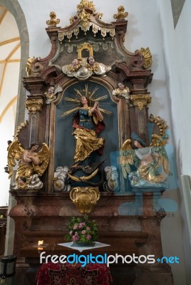 Interior View Of The Parish Church Of St. Georgen Stock Photo