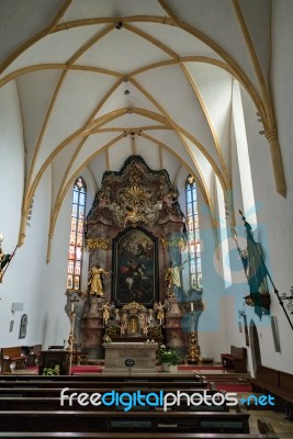 Interior View Of The Parish Church Of St. Georgen Stock Photo