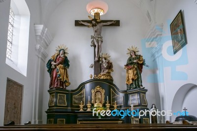 Interior View Of The Parish Church Of St. Georgen Stock Photo