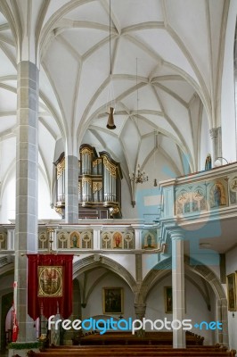 Interior View Of The Parish Church Of St. Georgen Stock Photo