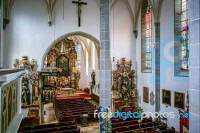 Interior View Of The Parish Church Of St. Georgen Stock Photo