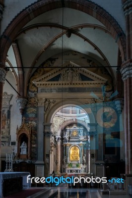 Interior View Of Verona Cathedral Stock Photo