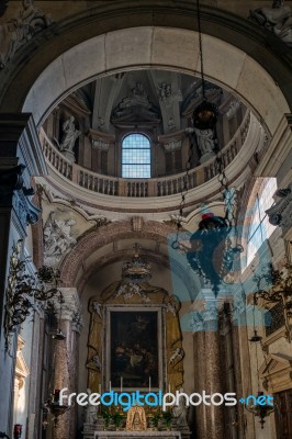 Interior View Of Verona Cathedral Stock Photo