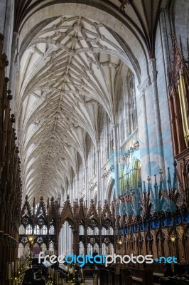 Interior View Of Winchester Cathedral Stock Photo