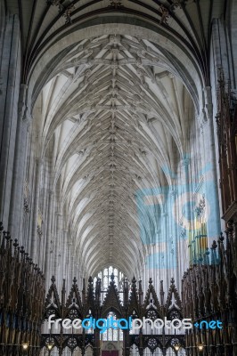 Interior View Of Winchester Cathedral Stock Photo