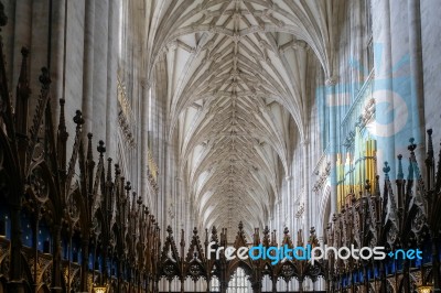 Interior View Of Winchester Cathedral Stock Photo