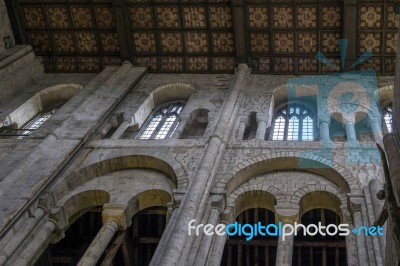 Interior View Of Winchester Cathedral Stock Photo