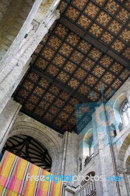 Interior View Of Winchester Cathedral Stock Photo