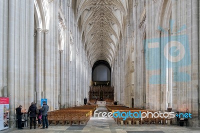 Interior View Of Winchester Cathedral Stock Photo