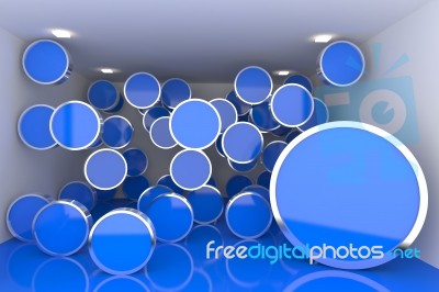 Interior With blue circle Stock Image