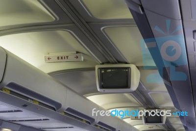 Internal Aircraft Upper Compartment Stock Photo