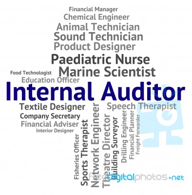 Internal Auditor Represents Text Actuary And Auditing Stock Image