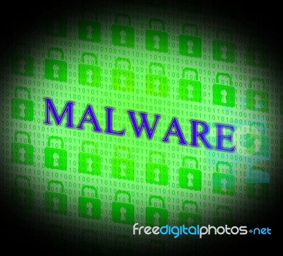 Internet Malware Means World Wide Web And Attack Stock Image