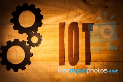 Internet Of Things Letters And Cogwheels Stock Photo