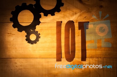 Internet Of Things Letters And Cogwheels Stock Photo