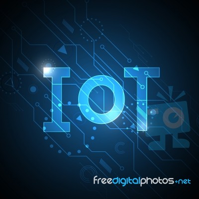 Internet Of Things Technology Abstract Circuit Background Stock Image