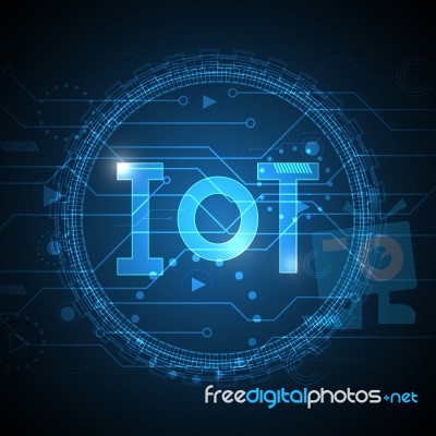 Internet Of Things Technology Abstract Circuit Circle Background… Stock Image